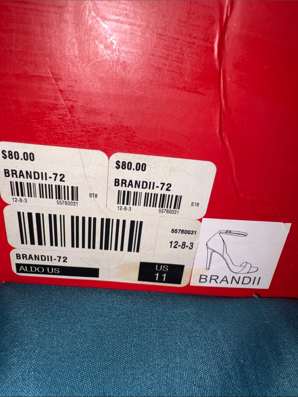 Aldo - White Ankle-Strap Heels with Red & Black Eye doodle- Heart Print -Size 11 - Picture 15 of 16